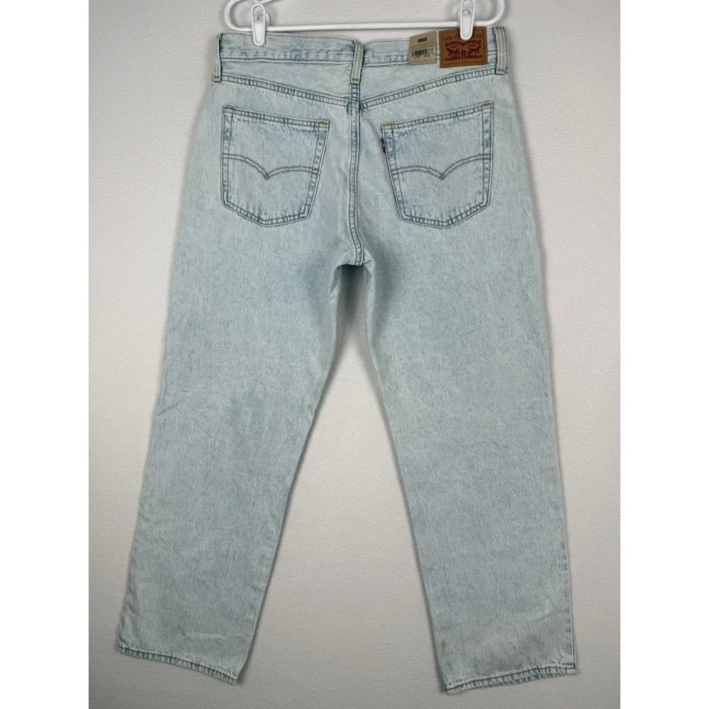 NEW Levi's 94 Baggy Jeans Womens 32x31 Light Blue Acid Wash Straight A3510-0034